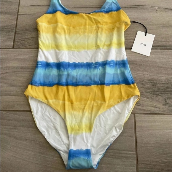 Onia Rachel One Piece Swimsuit Blue Size L $175 - Picture 3 of 6